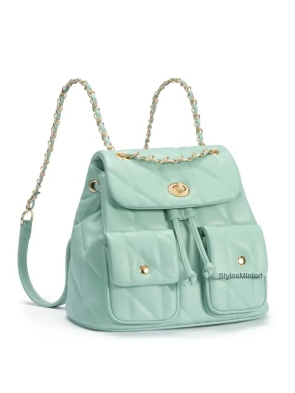 PU Leather Convertible Crossbody Backpack Purse Quilted Vegan Leather